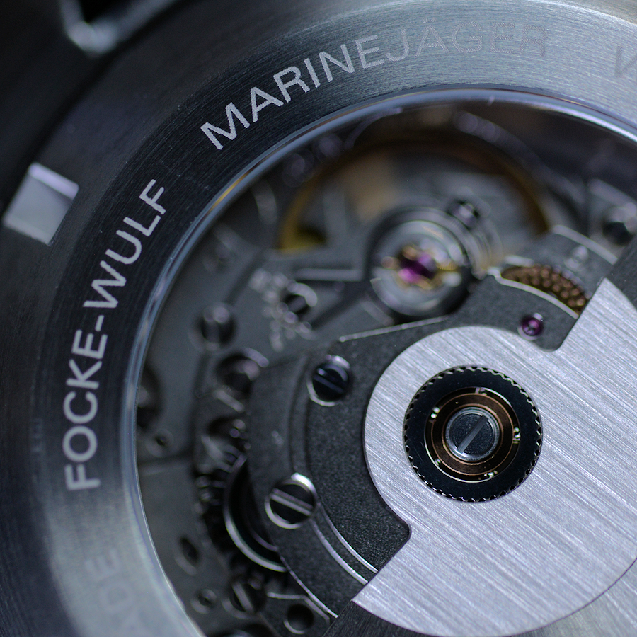Close-up of a Focke-Wulf Marinejager watch mechanism