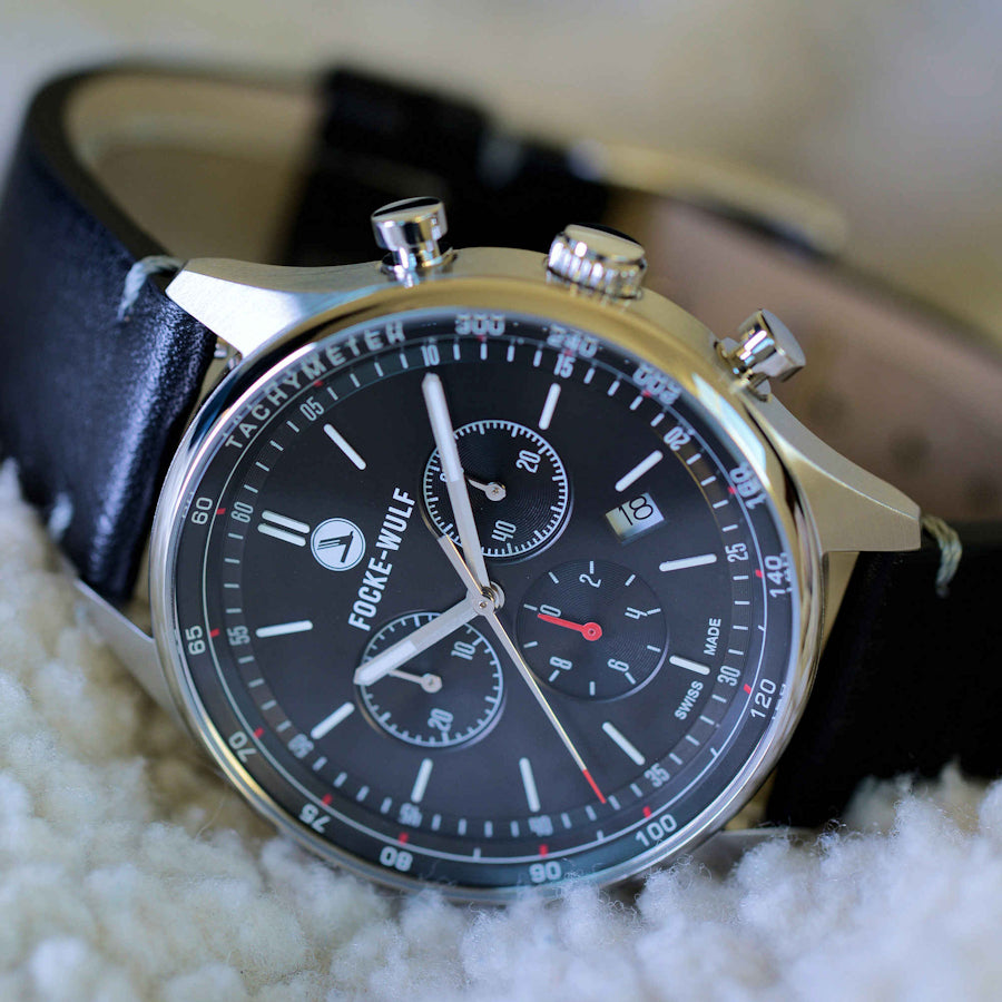 Flieger III Raven (Tachymeter) Men's Aviation Watch