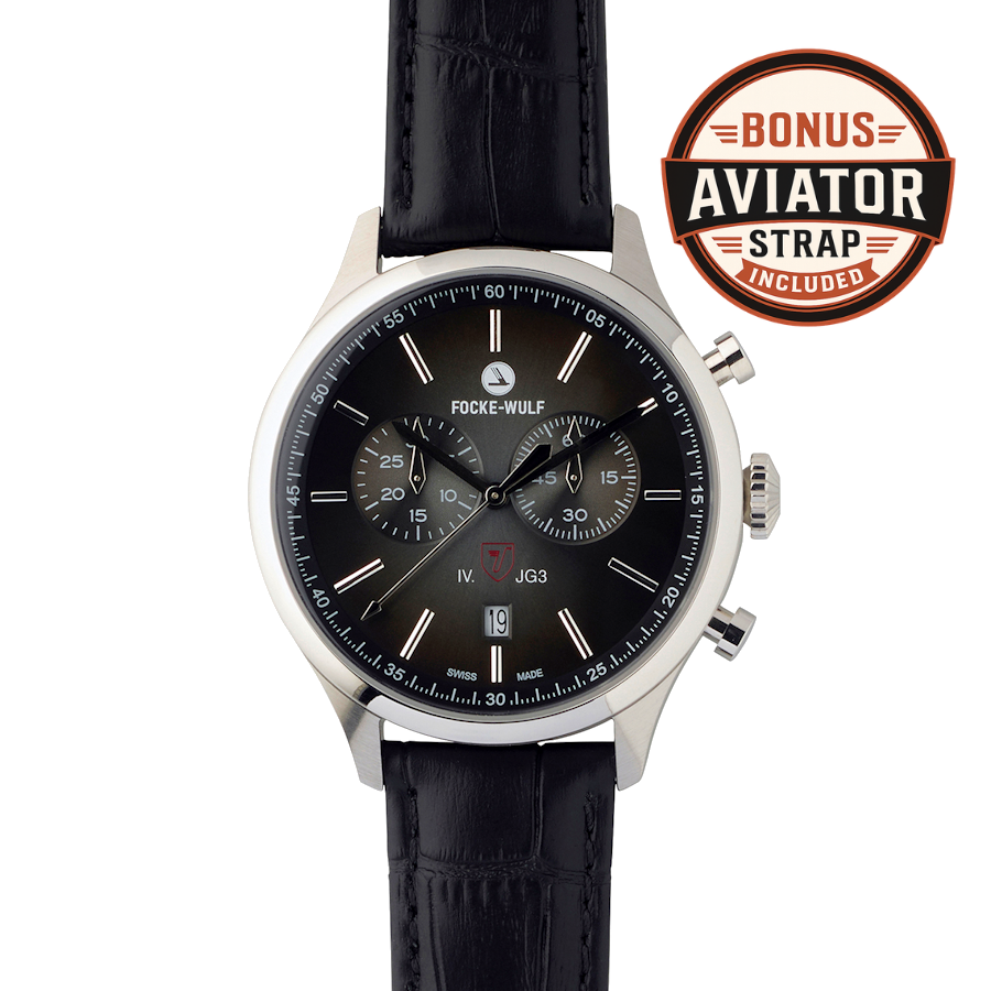 Würger Black (Interceptor) Men's Aviation Watch